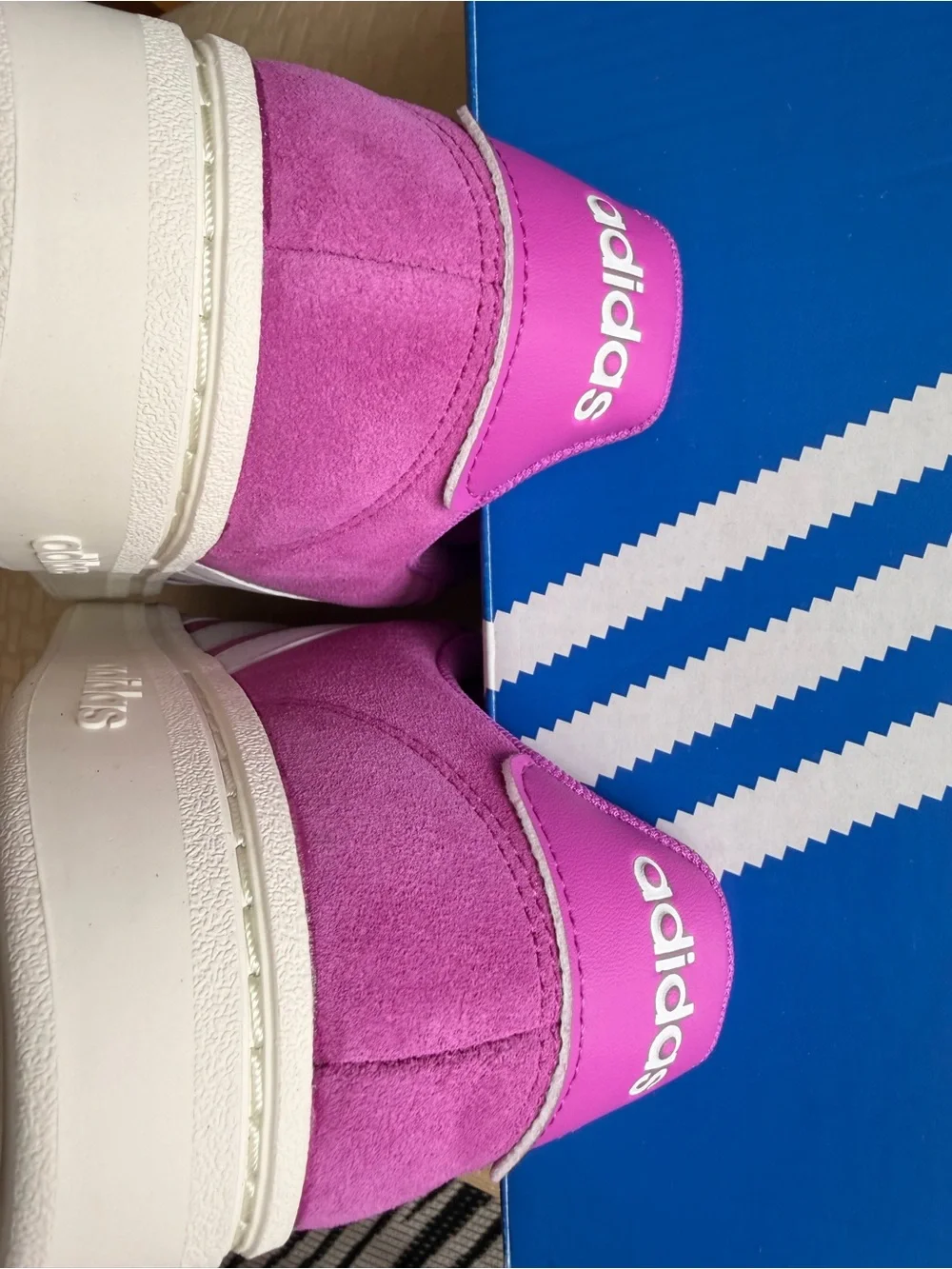 NWT Adidas Grand Court Alpha Purple White Suede Sneakers Women’s 6.5 No Box